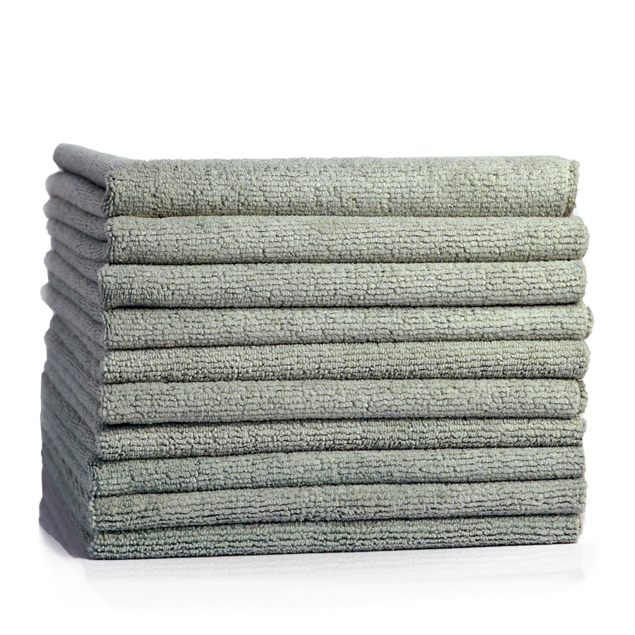 360 GSM Edgeless Microfiber Towel - Light Grey 10pk