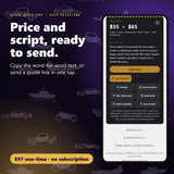 Detailing quote price and word-for-word script ready to send