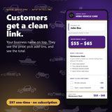 Your customer opens a clean branded quote link for Auto Detailing