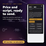 Carpet Cleaning quote price and word-for-word script ready to send