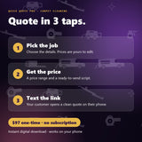 Quick Quote Pro in 3 taps: pick the job, get the price, text the link