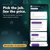 Pick the HVAC job details and see the price