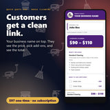 Your customer opens a clean branded quote link for House Cleaning