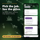 Pick the landscaping job details and see the price