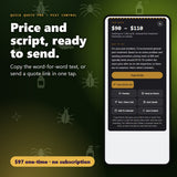 Pest Control quote price and word-for-word script ready to send