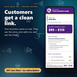 Your customer opens a clean branded quote link for Pressure Washing