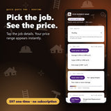 Pick the roofing job details and see the price