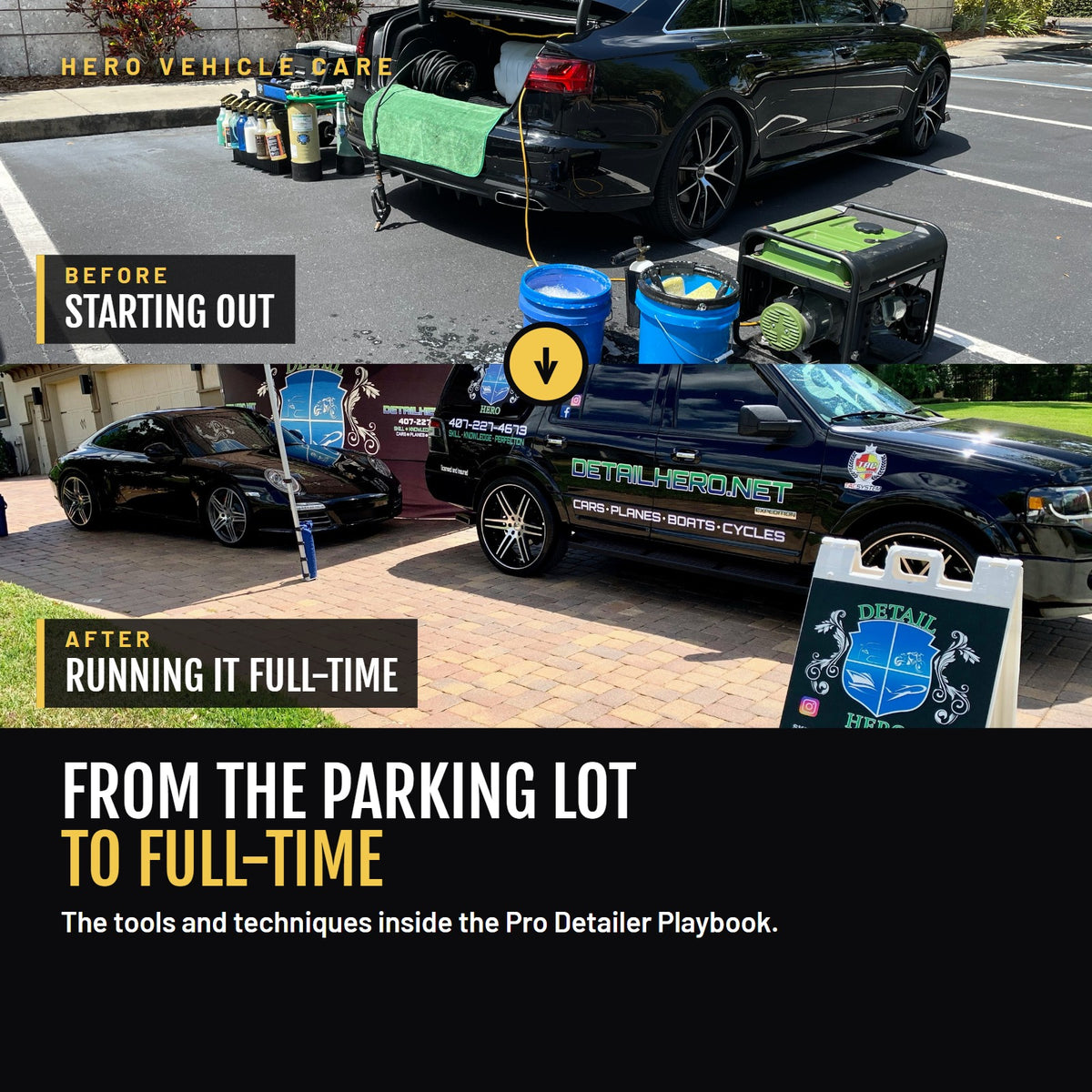 From a parking lot to a full-time detailing business
